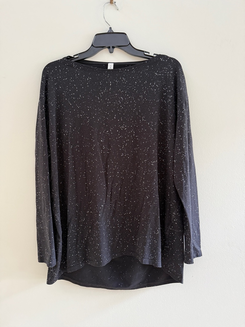 LULULEMON Back in Action Long Sleeve Shirt Top Black Speckles Pre-owned